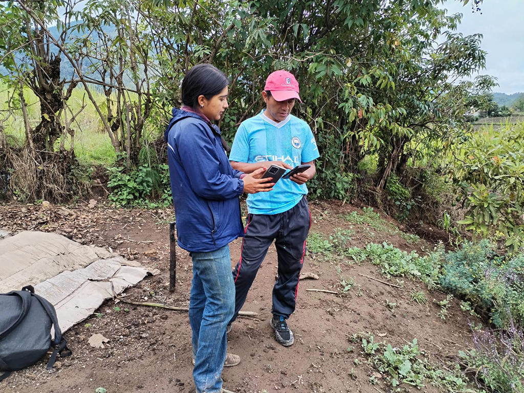 Apresentando o LiteFarm a agricultor guatemalteco